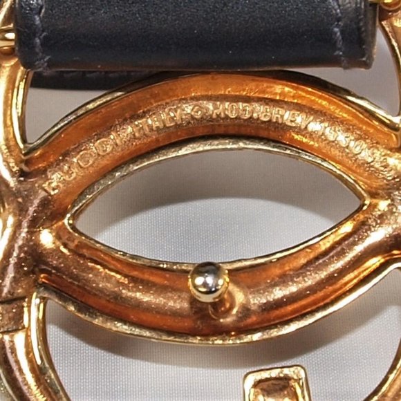 Vintage GUCCI Black Leather GG Belt main image 4
